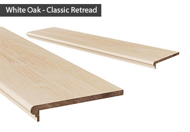 Unfinished White Oak retro stair tread retread profile
