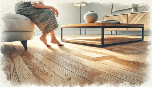 Water Painting of White Oak Rift Sawn Flooring Room Scene