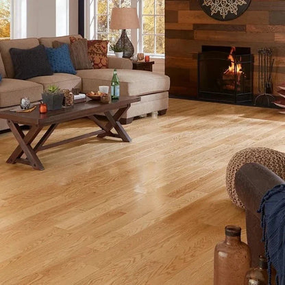 Unfinished engineered red oak plain sawn Select & Better flooring