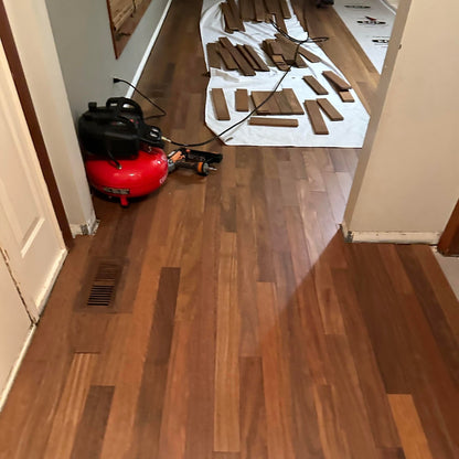4" x 3/4" Solid Unfinished Brazilian Chestnut (Sucupira) Clear Grade Flooring
