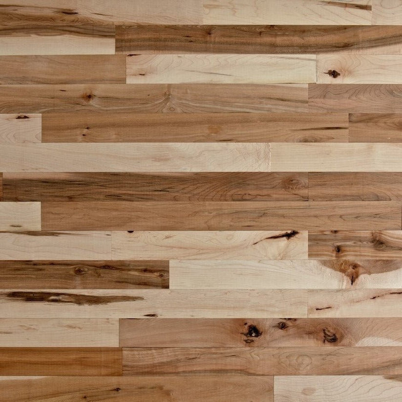 2 1/4" Unfinished Solid Hard Maple #2 Common Flooring - 1'-4'