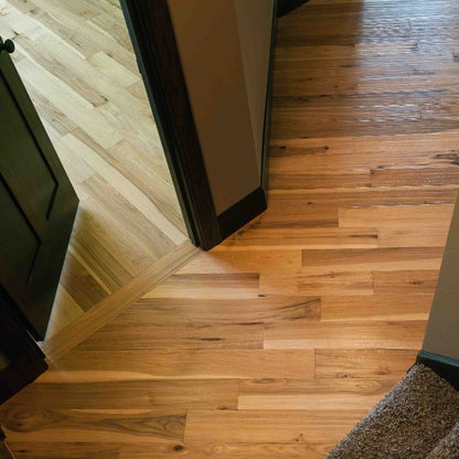 3 1/4" unfinished solid hickory Character Grade flooring