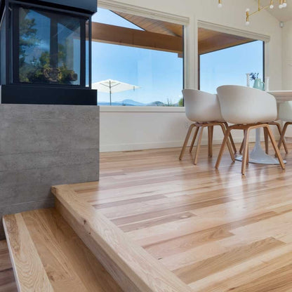2 1/4" unfinished solid hickory Select & Better flooring