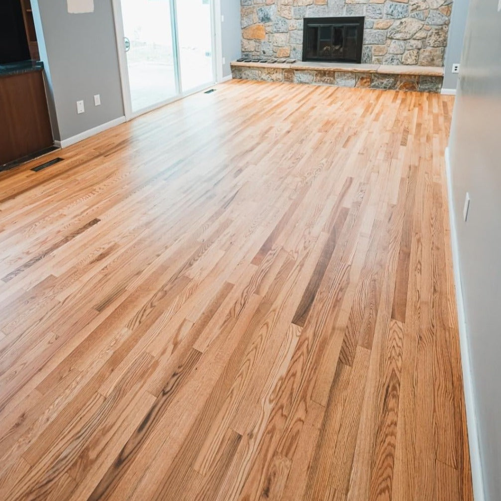 2 1/4" Unfinished Solid Red Oak #1 Common flooring