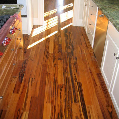 5" x 3/4" Solid Unfinished Tigerwood Clear Grade Flooring