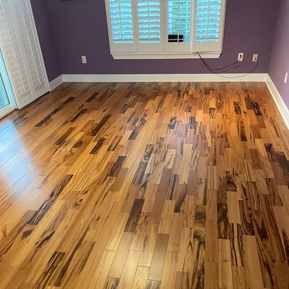 5" x 3/4" Solid Unfinished Tigerwood Clear Grade Flooring